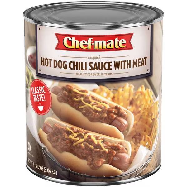 Chef-Mate Hot Dog Chili Sauce With Meat 108 oz. Can, PK6, Chef-Mate, Mfr#: 10050000051585