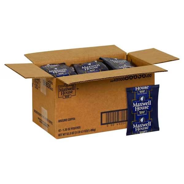 Maxwell House Coffee Master Blend Ground Coffee 1.25 oz., PK42, Maxwell House, Mfr#: 00043000866368