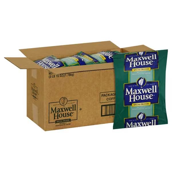 Coffee Special Delivery Decaffeinated Ground Coffee 1.5 oz., PK42, Maxwell House, Mfr#: 10043000885915