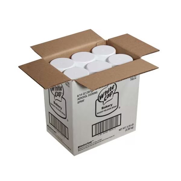 Baking Release White Cap Aerosol 14 oz., PK6, White Cap, Mfr#: 79514WCP