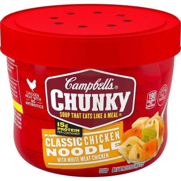Campbell's Chicken Noodle Soup Chunky Bowl 15.25 oz. Bowl, PK8, Campbells, Mfr#: 000014880