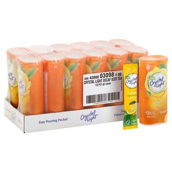 Crystal Light Iced Tea Decaf Beverage Mix 1.5 oz., PK12, Crystal Light, Mfr#: 00043000030981