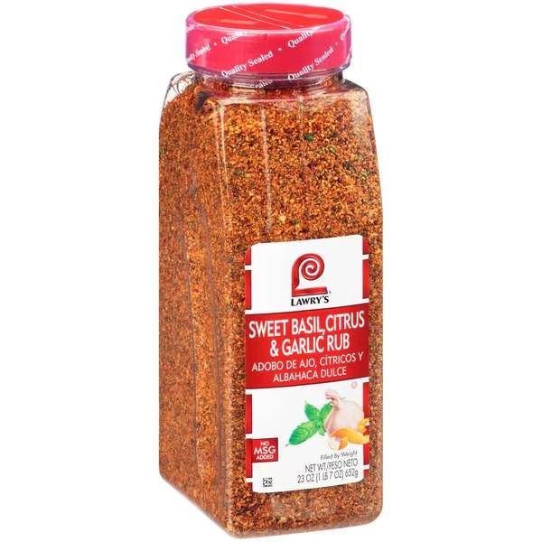 Lawry's Sweet Basil Citrus Garlic Rub 23 oz., PK6, Lawrys, Mfr#: 900398924