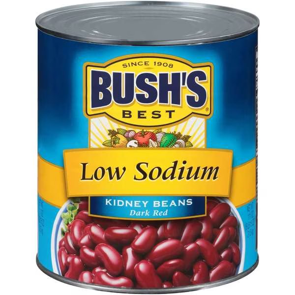 Bush's Best Low Sodium Dark Kidney Beans #10 Can, PK6, Bushs Best, Mfr#: 01745