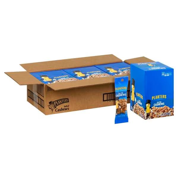Planters Salted Cashew 2 oz. Tube, PK45, Planters, Mfr#: 10029000016467