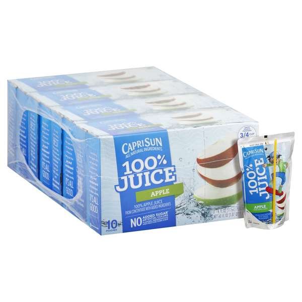 Capri Sun Beverage 100% Apple 6 oz. 60 fl. oz., PK4, Capri Sun, Mfr#: 00087684003954