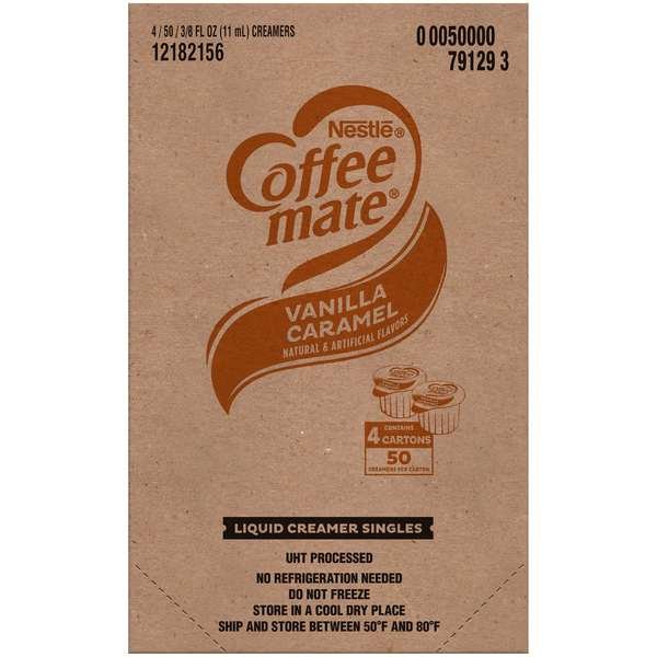 Vanilla Caramel Single Serve Liquid Creamer .375 oz. Cup, PK200, Coffee Mate, Mfr#: 00050000791293