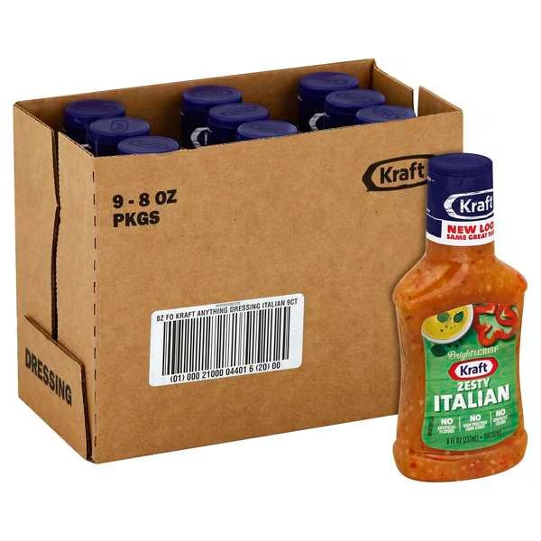 Kraft Italian Dressing 8 fl. oz. Bottles, PK9, Kraft, Mfr#: 00021000044016