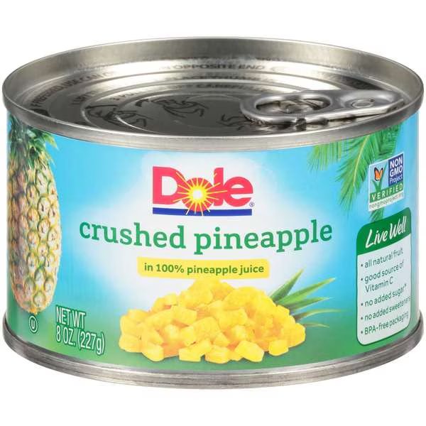 Dole Crushed Pineapple In Pineapple Juice 8 oz., PK12, Dole, Mfr#: 01619