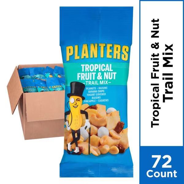 Planters Tropical Fruit & Nut Mix 2 oz. Bag, PK72, Planters, Mfr#: 10029000000268