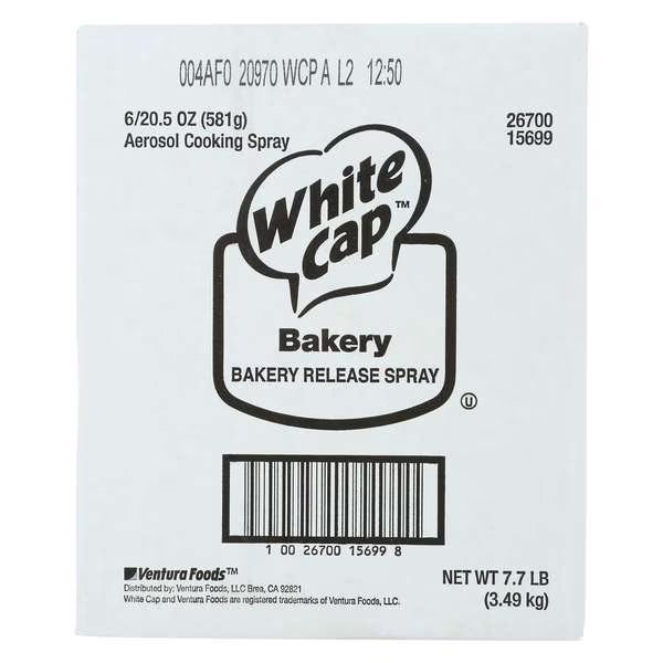 Baking Pan Coating 20.5 oz., PK6, White Cap, Mfr#: 20970WCP