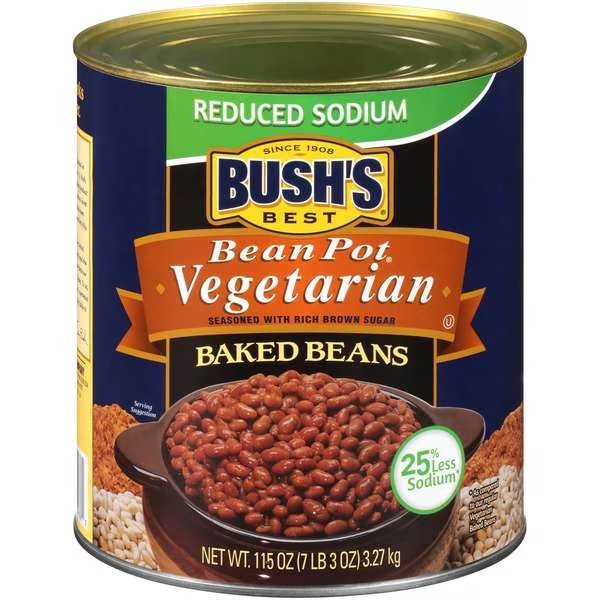Bush's Best Reduced Sodium Bean Pot Vegetarian Baked Beans #10 Can, PK6, Bushs Best, Mfr#: 01638