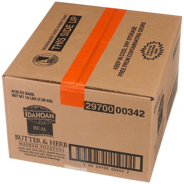 Idahoan Foods Butter & Herb Mashed Potato 32 oz., PK8, Idahoan Foods, Mfr#: 2970000342
