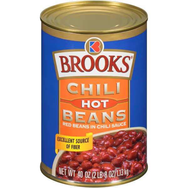Brooks Chili Hot Beans 40 oz., PK12, Brooks, Mfr#: 2300096575