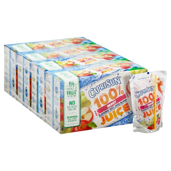 Capri Sun Beverage 100% Berry 60 fl. oz., PK4, Capri Sun, Mfr#: 00087684004159