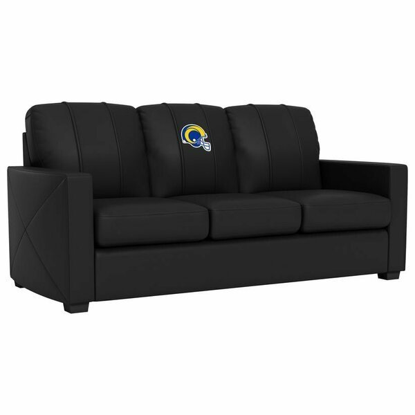 Silver Sofa with Los Angeles Rams Helmet Logo, Dreamseat, Mfr#: XZ7759001SOCDBK-PSNFL20082