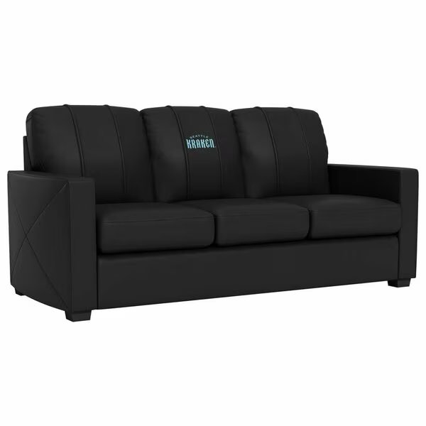Silver Sofa with Seattle Kraken Alternate Logo, Dreamseat, Mfr#: XZ7759001SOCDBK-PSNHL43042