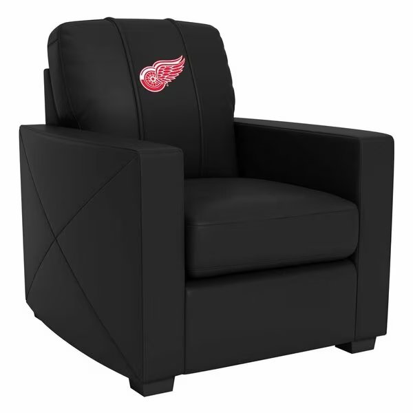 Silver Club Chair with Detroit Red Wings Logo, Dreamseat, Mfr#: XZ7759002CHCDBK-PSNHL41000