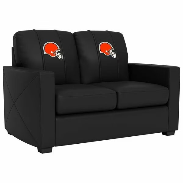 Silver Loveseat with Cleveland Browns Helmet Logo, Dreamseat, Mfr#: XZ7759003LSCDBK-PSNFL20037