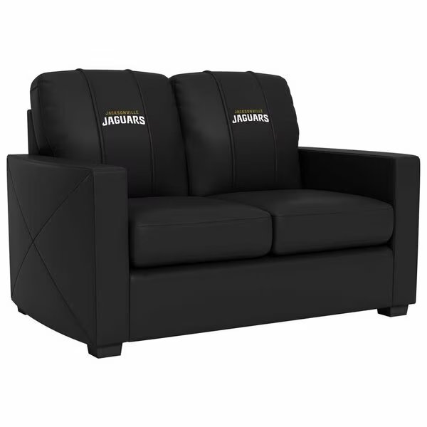 Silver Loveseat with Jacksonville Jaguars Secondary Logo, Dreamseat, Mfr#: XZ7759003LSCDBK-PSNFL20086