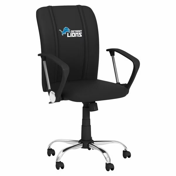 Curve Task Chair with Detroit Lions Secondary Logo, Dreamseat, Mfr#: XZOCCURVE-PSNFL20051
