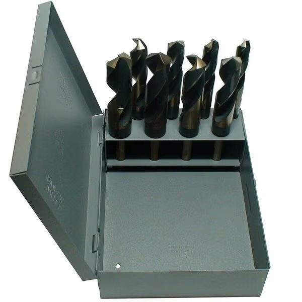 9/16-1"x16ths 8Pc. HSS Contractor Grade Reduce Shank Drill Bit Set, Drill America, Mfr#: KFD3F1008-SET