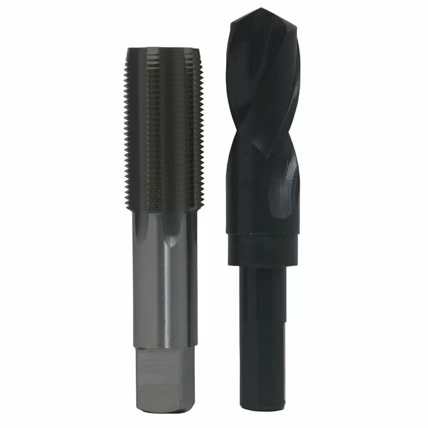 1-5/16in-28 UNS HSS Plug Tap and 1-9/32in HSS 1/2in Shank Drill Bit Kit, Drill America, Mfr#: POUFS1-5/16-28