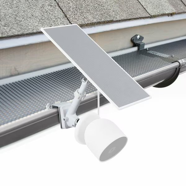 2-in-1 Camera Gutter Mount, for Google Nest Cam Battery, and Compatible Solar Panel, White, Wasserstein, Mfr#: NestCamOutGutterWhtUS