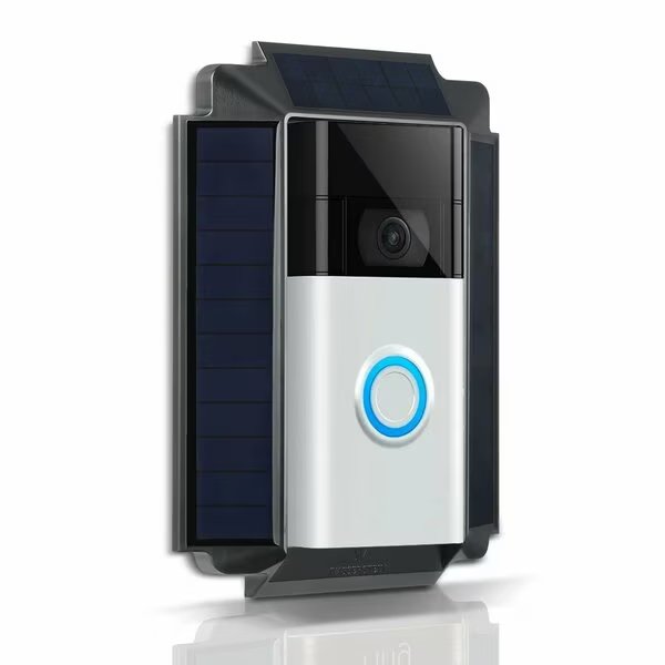 Premium Solar Charger, Weatherproof, for Ring Video Doorbell 2nd Gen, Wasserstein, Mfr#: RingDBSecSolarSPremBlkUS