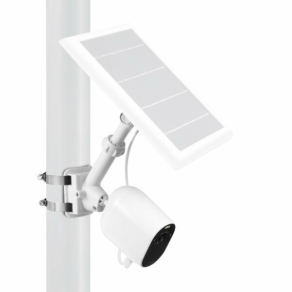 2-in-1 Universal Camera Pole Mount, for Wyze, Blink, Ring, Arlo, Eufy Camera, White, Wasserstein, Mfr#: UnivPoleMountWhtUS