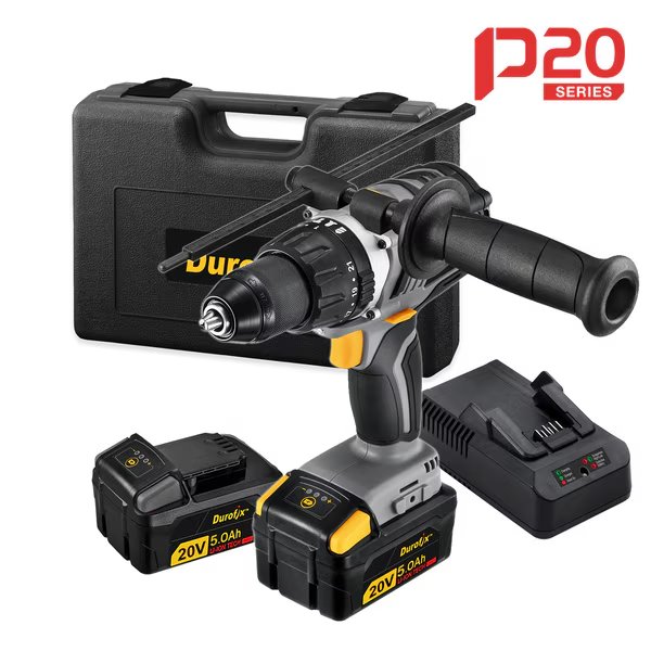 P20 BRUSHLESS Jumbo Hammer Drill, 900 in-lbs, 5Ah x2, RK20118, Durofix, Mfr#: RK20118-LB