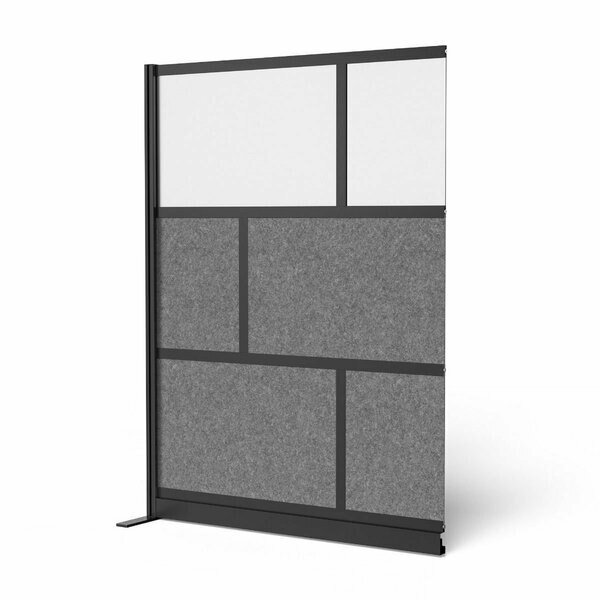 Modular Wall Room Divider System - Black Frame - 53in. x 70in. Add-On Wall, Luxor, Mfr#: MW-5370-XCGB