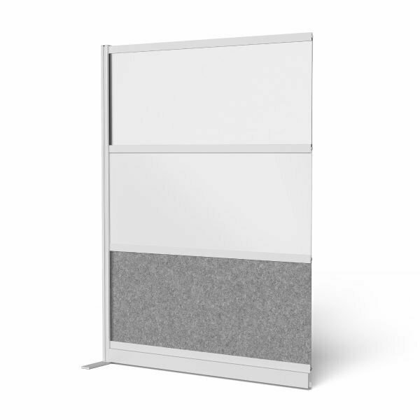 Modular Wall Room Divider System - Silver Frame - 53in. x 70in. Add-On Wall - Wide Paneling, Luxor, Mfr#: MW-5370-XWCGWG