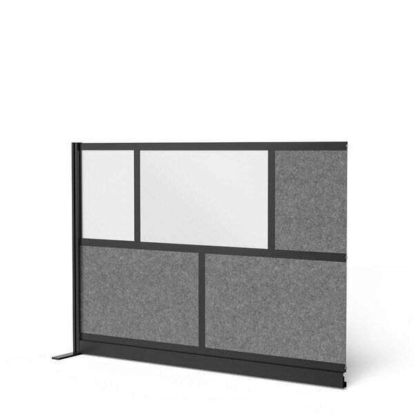Modular Wall Room Divider System - Black Frame - 70in. x 48in. Add-On Wall with Whiteboard, Luxor, Mfr#: MW-7048-XWCGB