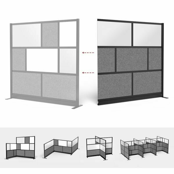 Modular Wall Room Divider System - Black Frame - 70in. x 70in. Add-On Wall, Luxor, Mfr#: MW-7070-XCGB