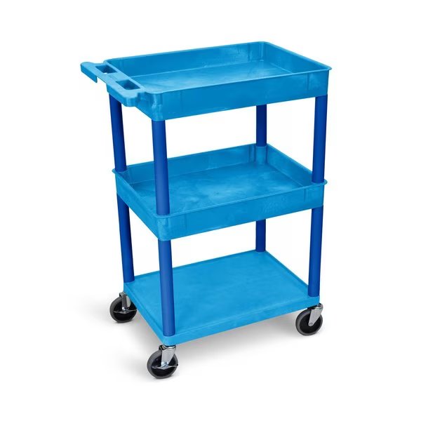 3 SHELF BLUE TUB CART WITH, Luxor, Mfr#: BUSTC112BU