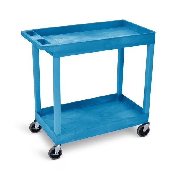 Blue 18x32 2 Tub Cart, Luxor, Mfr#: EC11-BU