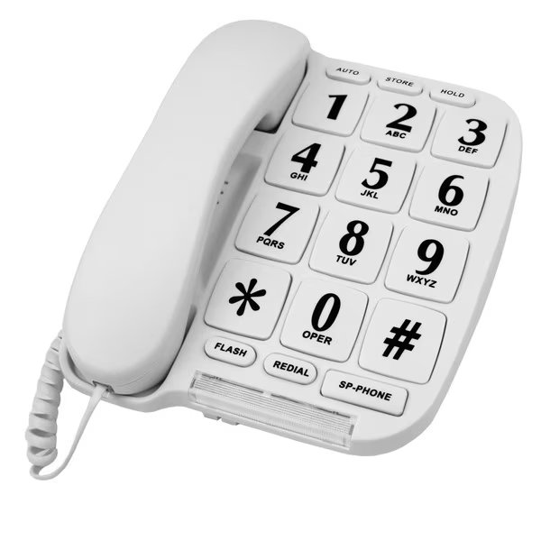 Big Button Phone for wall or desk with Speaker and Memory, Blue Donuts, Mfr#: BD3473863