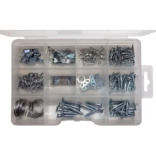 Picture Hanging Kit, Includes Hooks, Wire, Variety of Sizes, 165 Piece, Blue Donuts, Mfr#: BD3536226