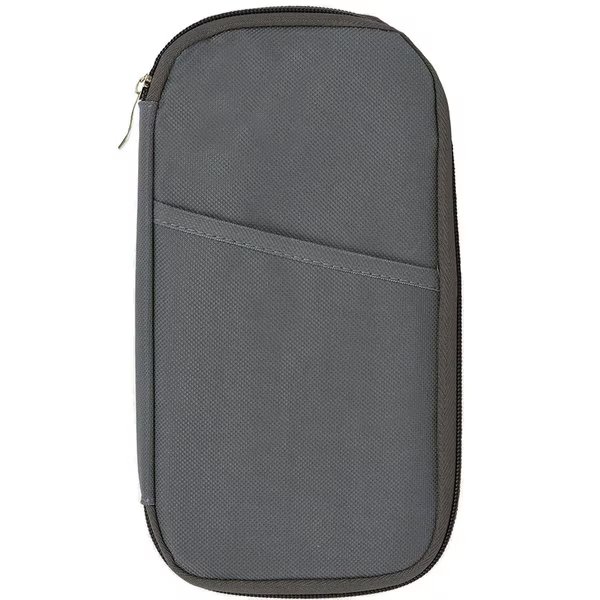 Wallet, Phone Case, and Passport Holder, Carrying Case for Travel Gray, Blue Donuts, Mfr#: BD3777305