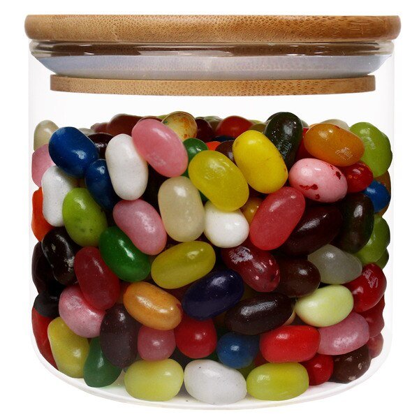 Blue Donuts Glass Kitchen Storage Jar With Wood Lid 500 ML, Blue Donuts, Mfr#: BD3931172