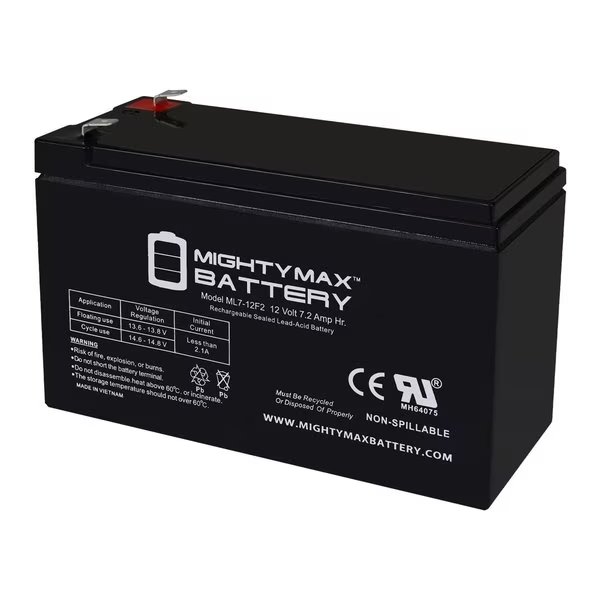 12V 7Ah F2 Replacement Battery for Tripp Lite OMNI1000ISO, Mighty Max Battery, Mfr#: MAX3931253