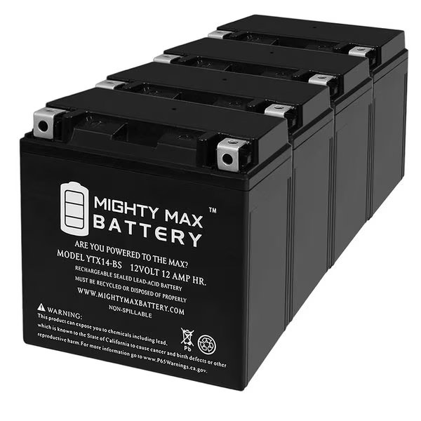 YTX14-BS Battery Replacement for BMW 798 F700GS 11-18 - 4PK, Mighty Max Battery, Mfr#: MAX3901632