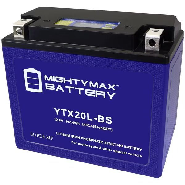 YTX20L-BS Lithium Replacement Battery compatible with ATV Snowmobile Mower PWC Watercraft, Mighty Max Battery, Mfr#: MAX4004901