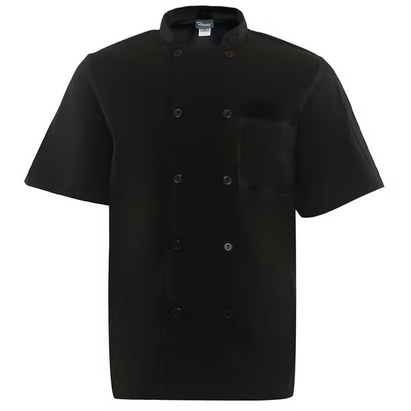 Chef Coat, Mesh Back, C11PS, S/S, Black, 3XL, Fame Fabrics, Mfr#: 83548