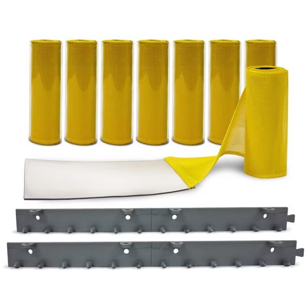 AirFlex Yellow Mesh Strip Door Kit 12' X 8', 8" x .080, Aleco, Mfr#: 405058