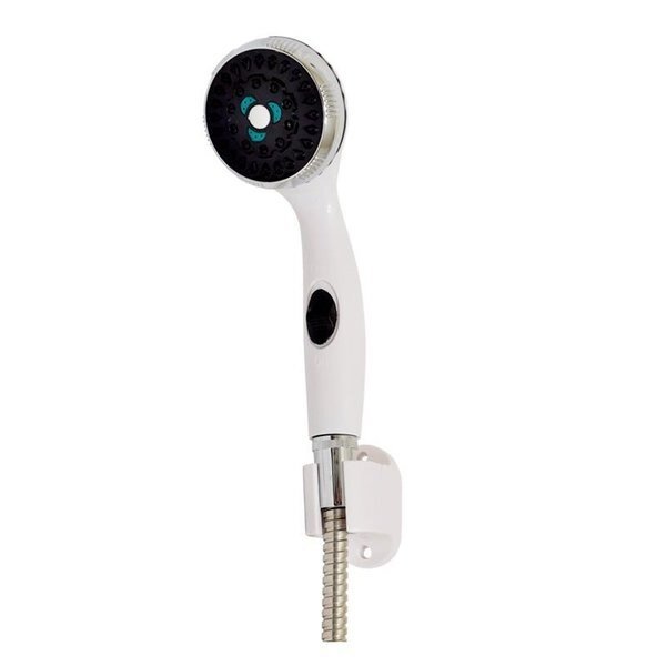 White Shower Head with Stainless Steel Hose, Eccotemp, Mfr#: 502024