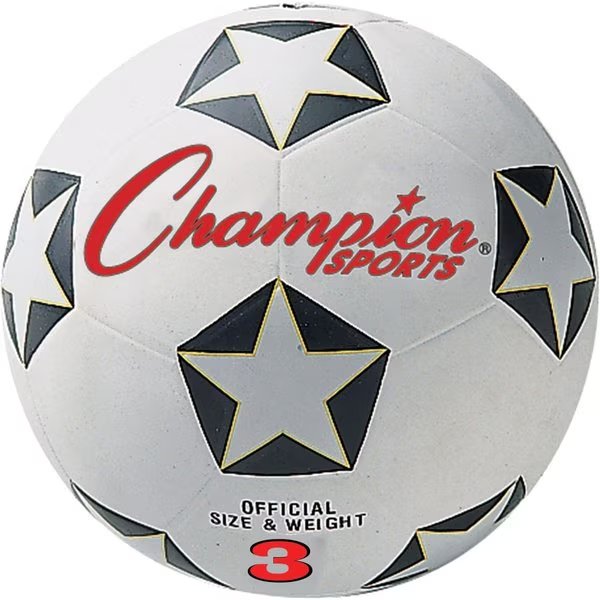 Rubber Soccer Ball, Size 3, PK3, Champion Sports, Mfr#: SRB3