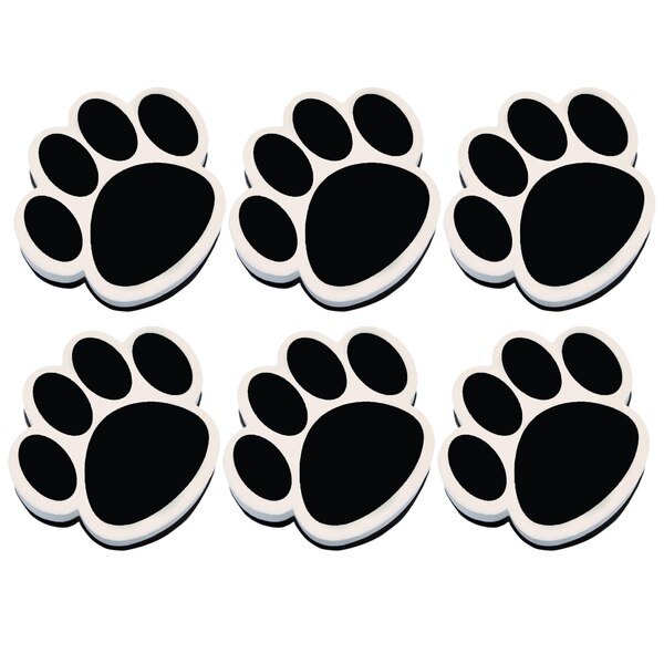 Magnetic Whiteboard Eraser, Black Paw, PK6, Ashley Productions, Mfr#: 10017
