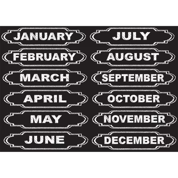 Die-Cut Magnets, Chalkboard Calendar Months, PK72, Ashley Productions, Mfr#: 19005